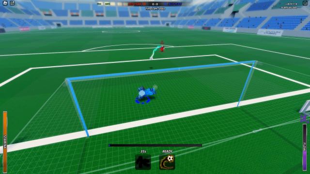 Player defending a shot in Vision Roblox experience