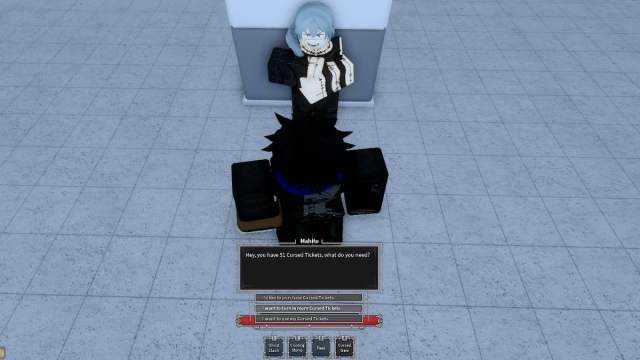 Mahito NPC en la experiencia Sorcery Roblox