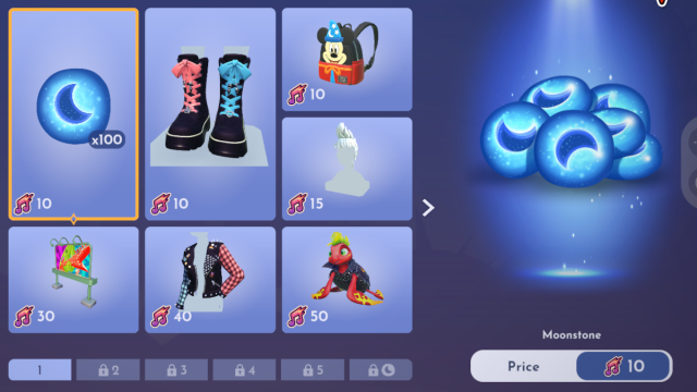 Tier 1 rewards in the Night Show Star Path event in Disney Dreamlight Valley