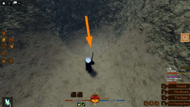 Purify Crystal spawn next to the chest spawn within the Desert caves in Ninjitsu Master of Elements Roblox experience