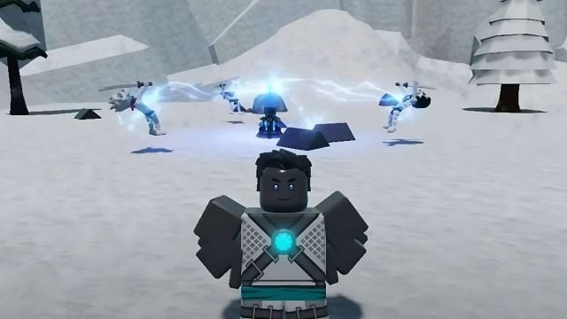 Cyborg race player in Ninjitsu Master of Elements Roblox experience