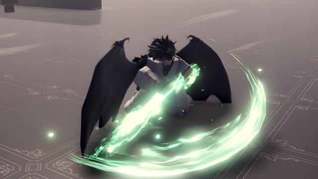 Player brandishing his sword in the Paradox Roblox experience