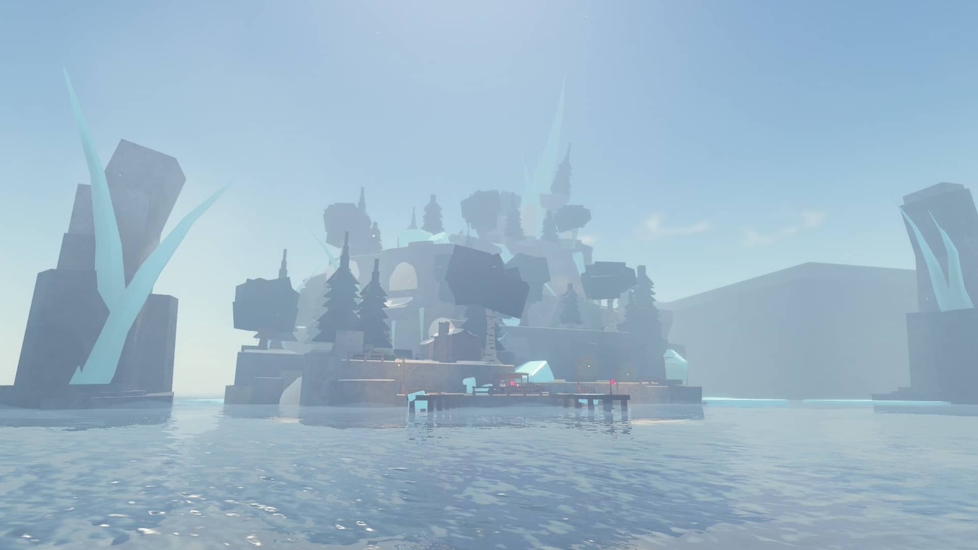 Snowcap Island in the Fisch Roblox experience