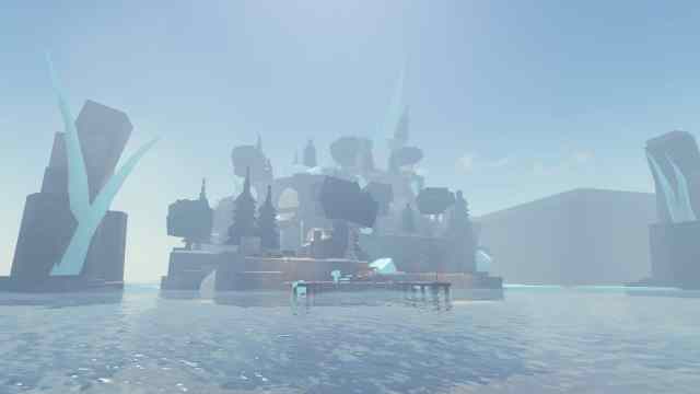 Snowcap Island in the Fisch Roblox experience