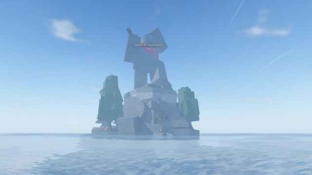 Statue of Sovereignty in the Fisch Roblox experience