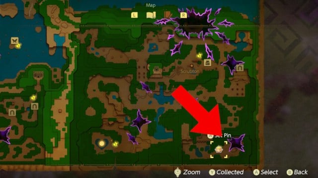 The location of Blossu's House in Zelda: Echoes of Wisdom