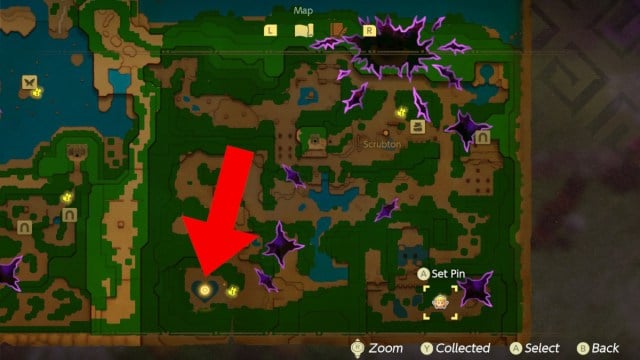 The location of Heart Lake in Zelda: Echoes of Wisdom