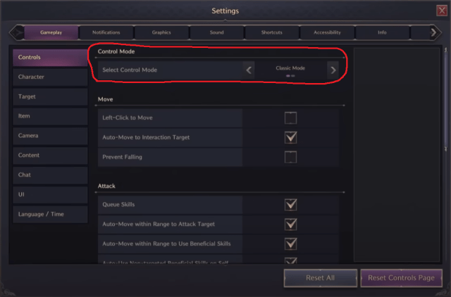 Options in Throne and Liberty