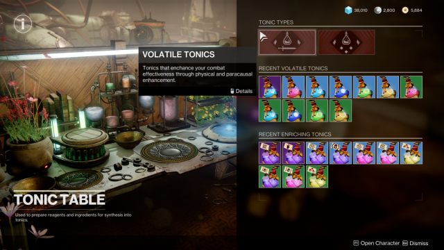 Destiny 2: How to learn new Episode: Revenant Tonic recipes