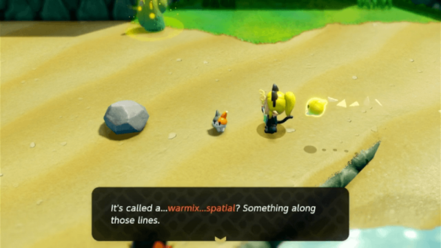 The cat asks for a Warmix Spatial in Zelda: Echoes of Wisdom