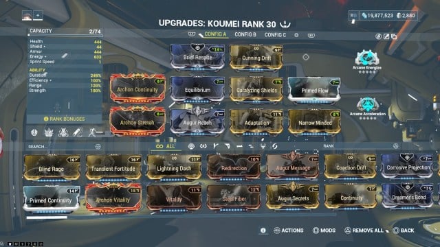 best Koumei build setup in Warframe