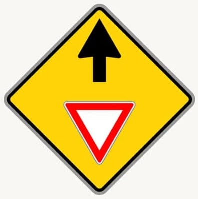 Yield Ahead road sign in the BitLife driving test