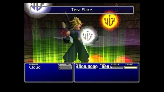 Cloud Strife using Teraflare in the original Final Fantasy VII.