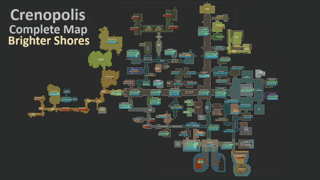 Полная карта Кренополиса Brighter Shores
