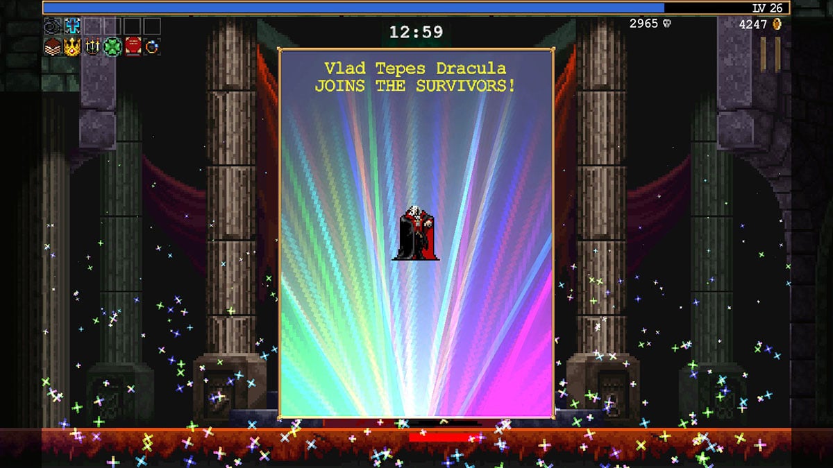 Dracula is unlocked in Vampire Survivors Ode to Castlevania.