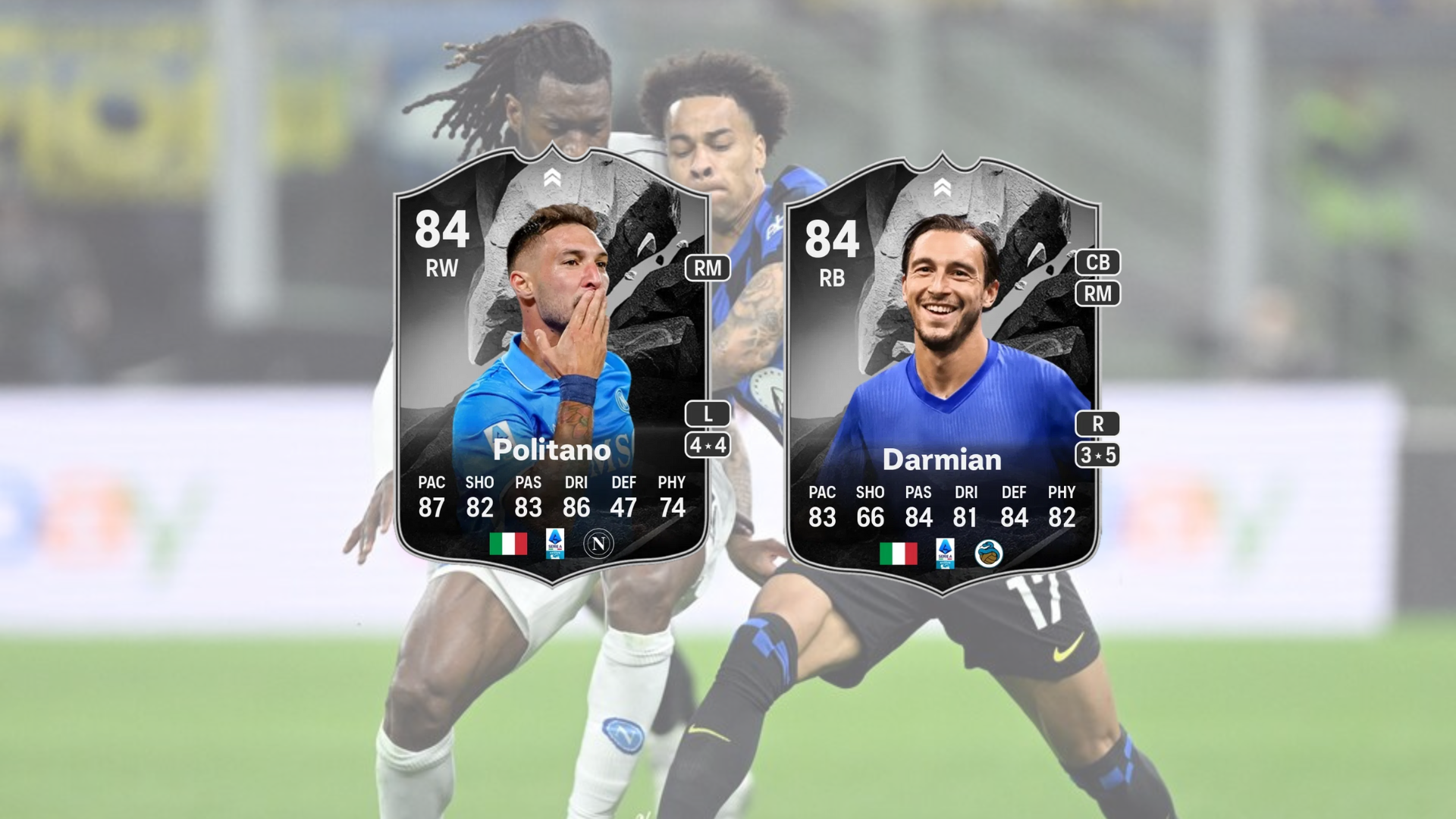 An image of Darmian vs Politano Showdown SBC solutions in EA FC 25