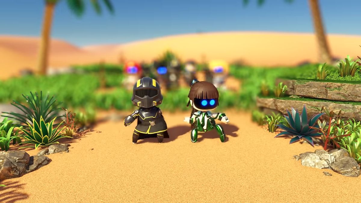 The Helldivers bot and the Stellar Blade bot in the new Astro Bot DLC.