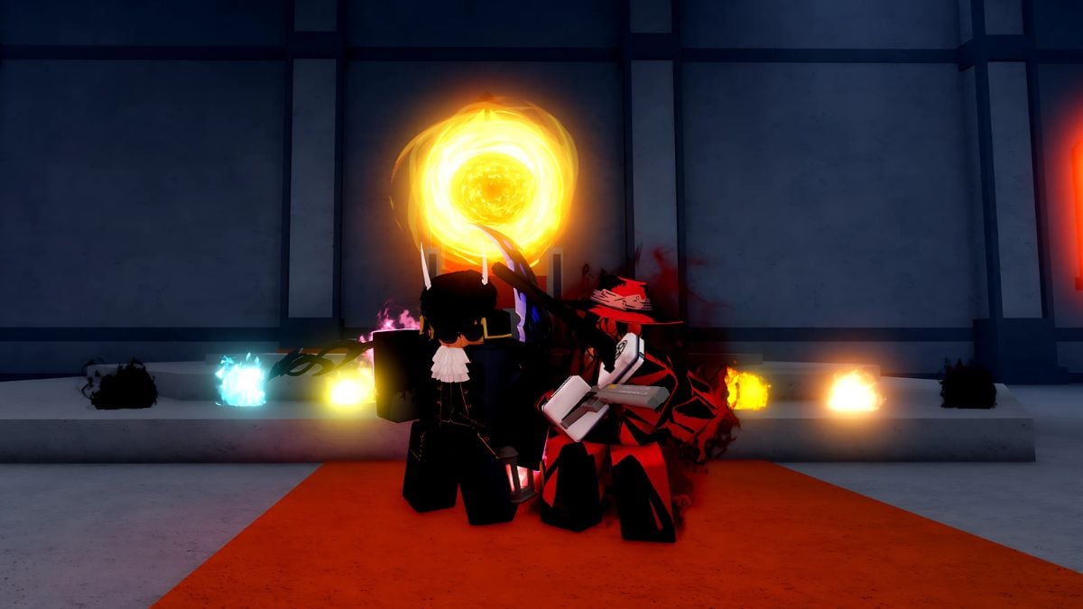 Player surrounded by fruit in Verse Piece Roblox experience