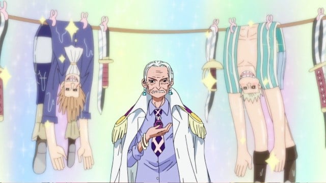 Vice Admiral Tsuru using her Devil Fruin int One Piece