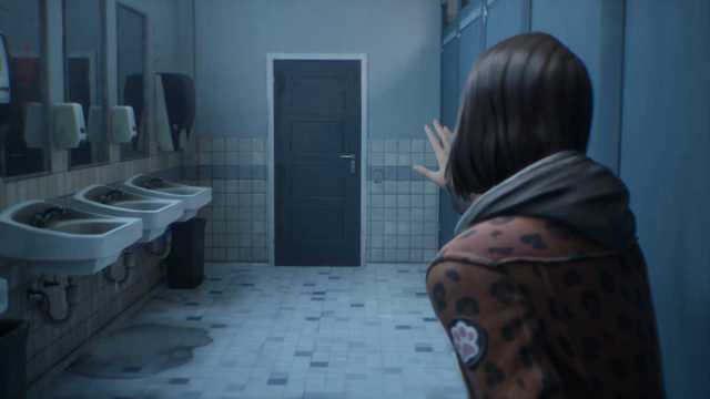 Max in the Blackwell Academy bathroom in Life is Strange: Double Exposure