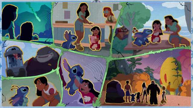 Disney Dreamlight Valley Storybook Vale Lilo and Stitch puzzle picture