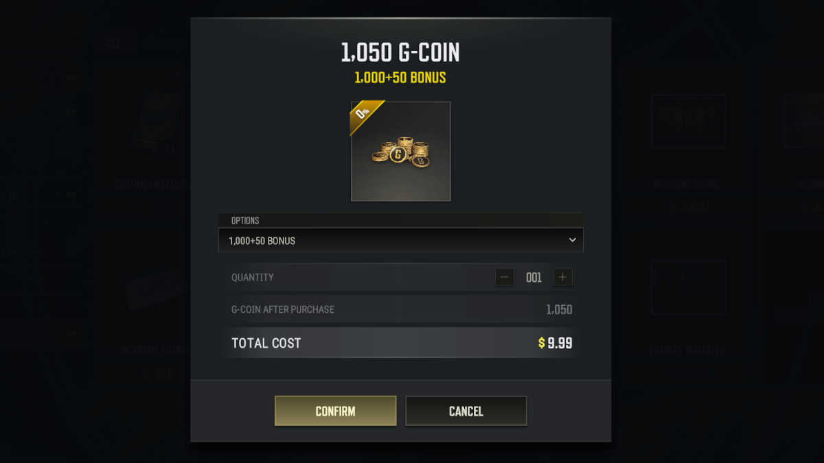 Purchasing G-Coins in PUBG on PC