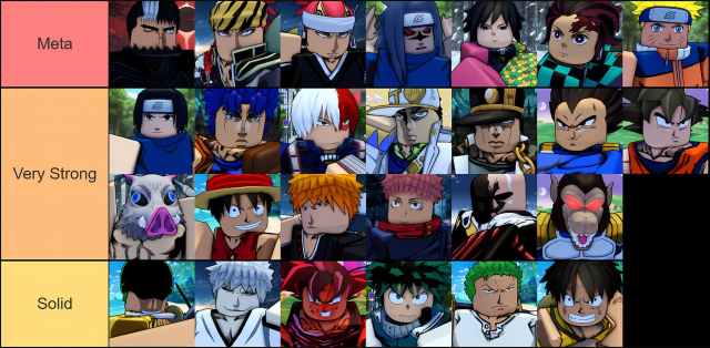 Shonen Unleashed solos tier list