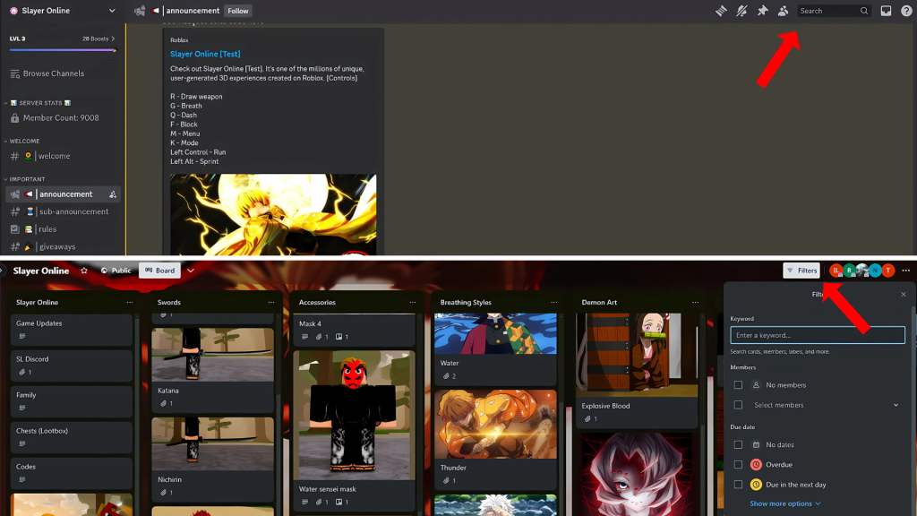 Official Slayer Online Trello Board