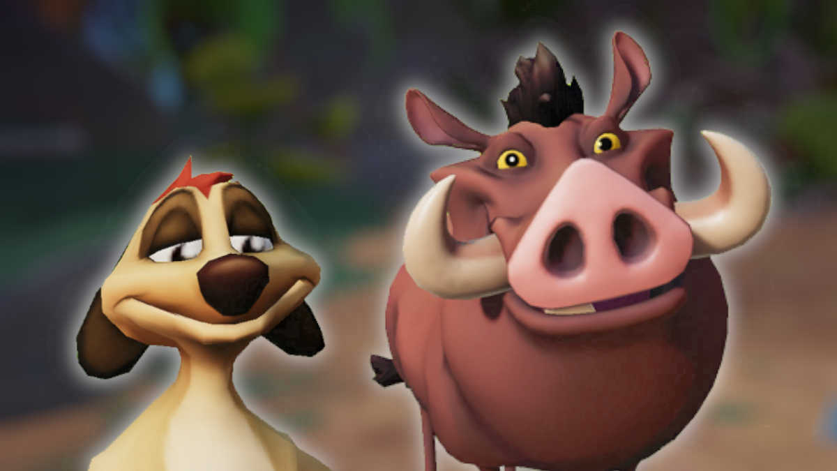 Timon and Pumbaa in Disney Dreamlight Valley