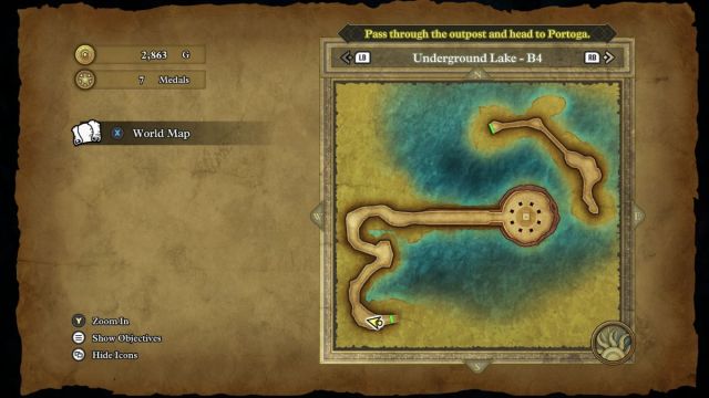 The map for the fourth floor of the Underground Lake.