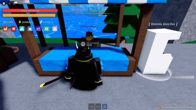 Person rerolling traits at the Reroll Traits NPC in Verse Piece Roblox experience 