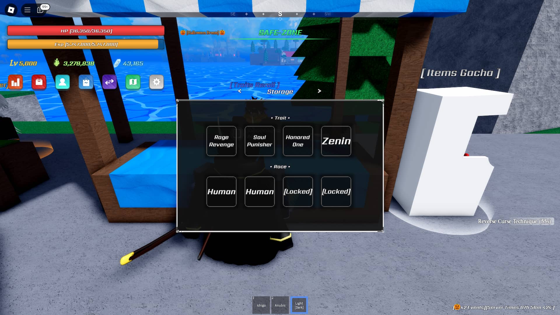 Trait Storage in Verse Piece Roblox experience