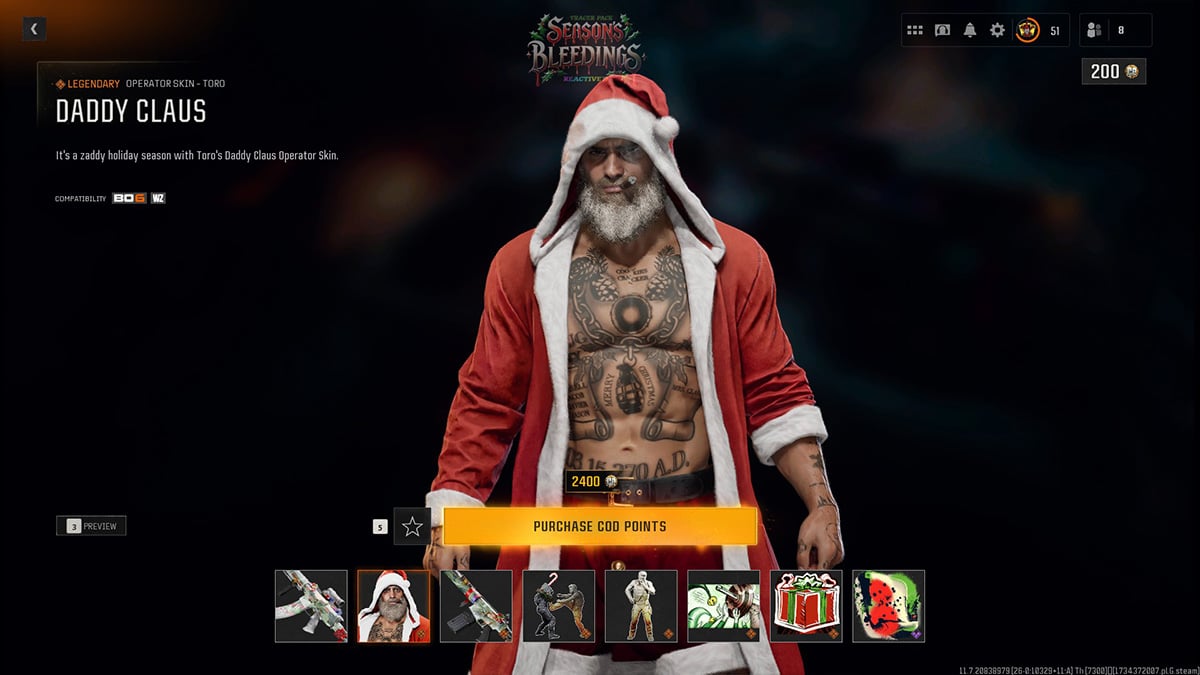 Daddy Claus Operator in Call of Duty: Black Ops 6