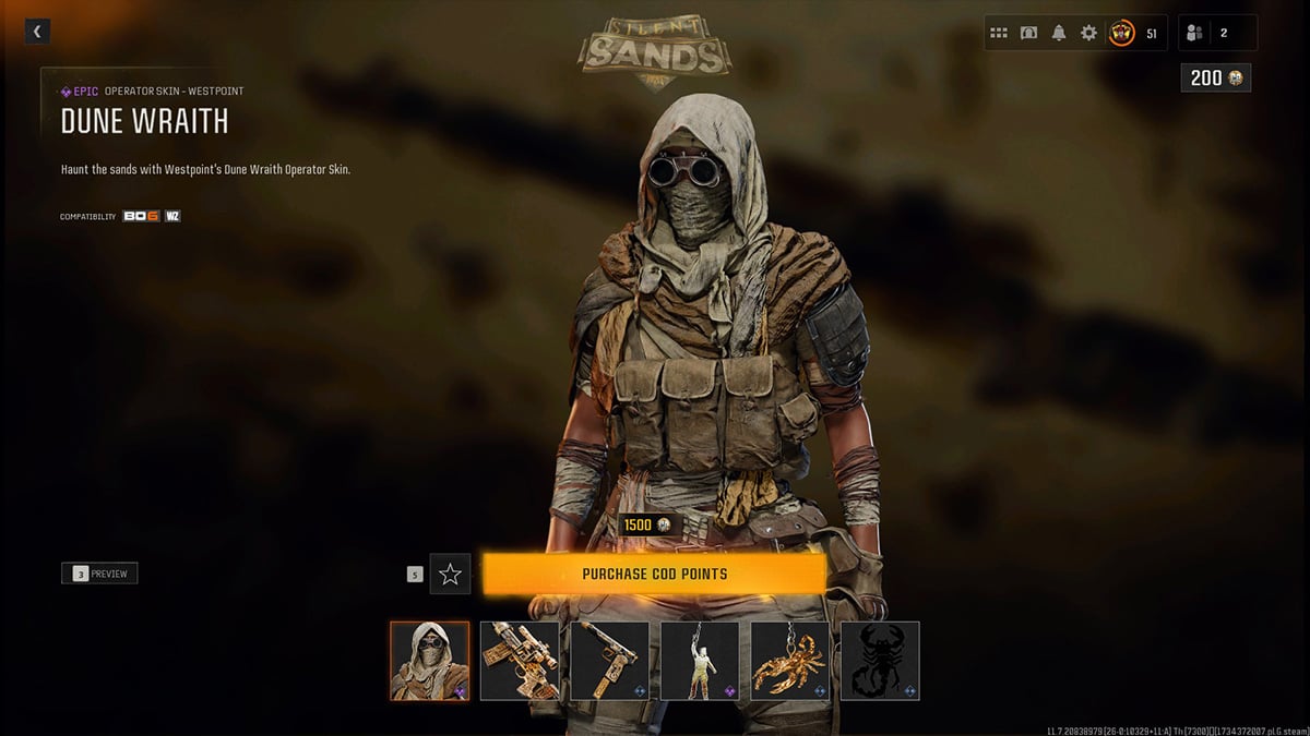 Dune Wraith Operator in Call of Duty: Black Ops 6