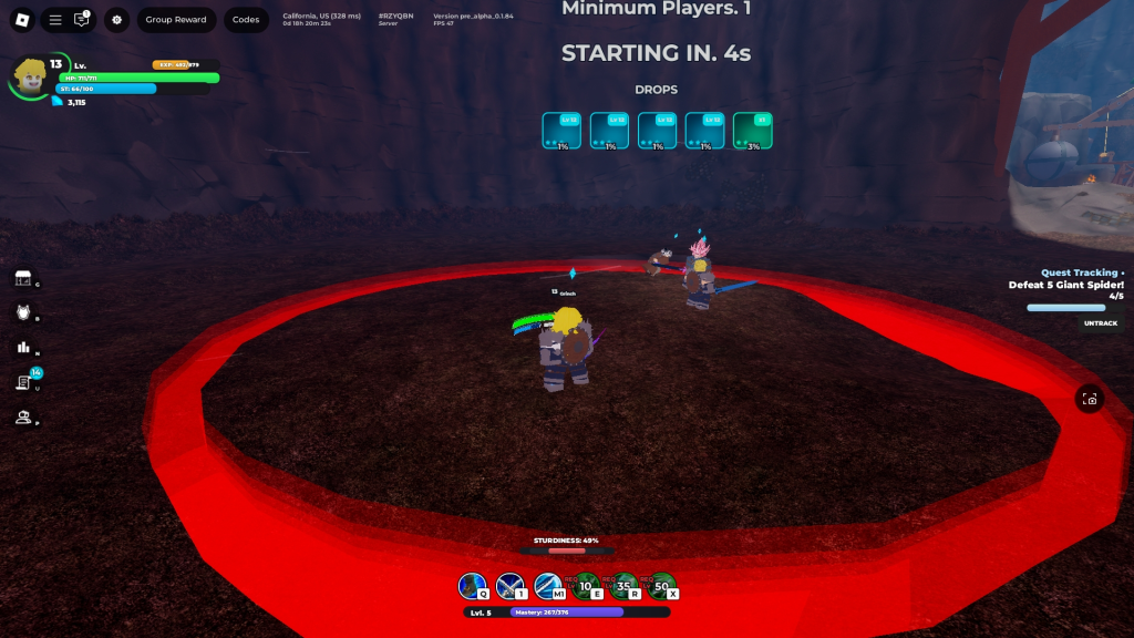 Several Roblox players are waiting for a Giant Spider boss to spawn