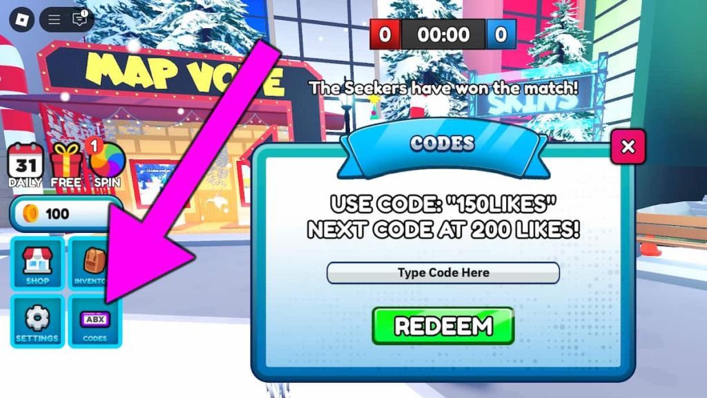 How to redeem Roblox Seekers codes.