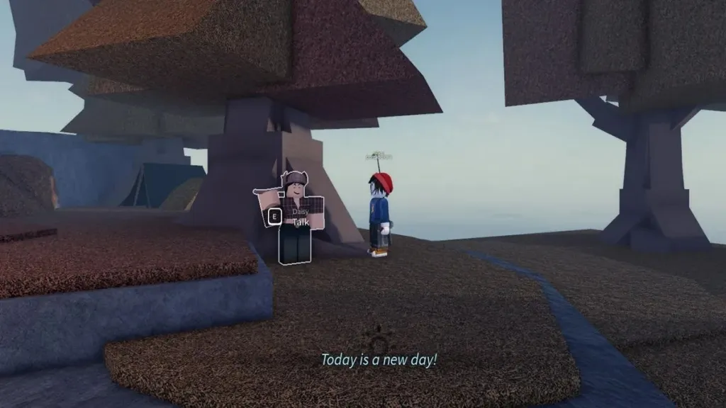 Roblox character speaking to Daisy