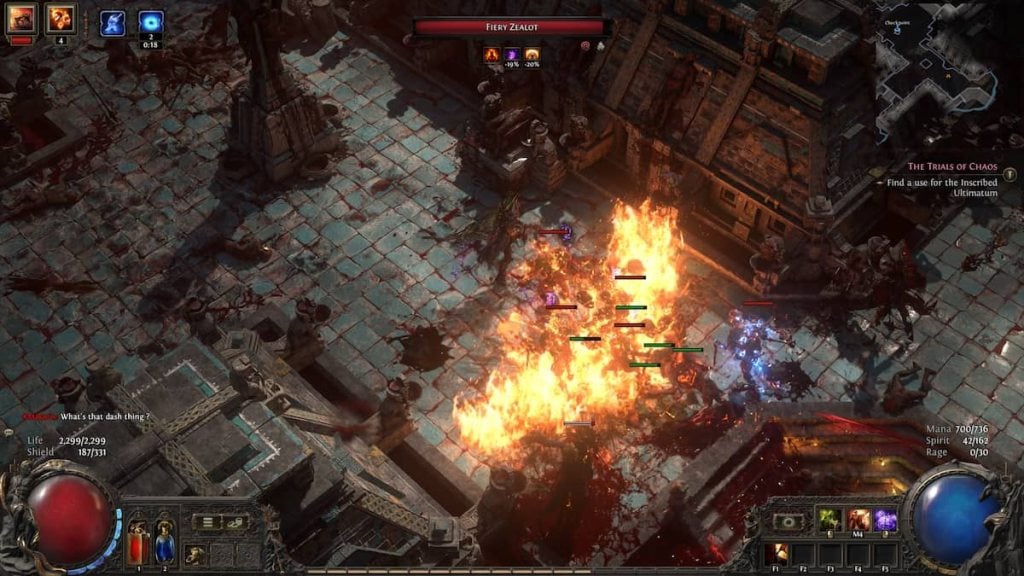 Igniting a group of enemies in Path of Exile 2