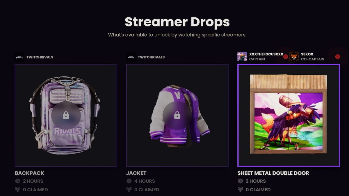 Rewards in Rust Twitch Rivals drops