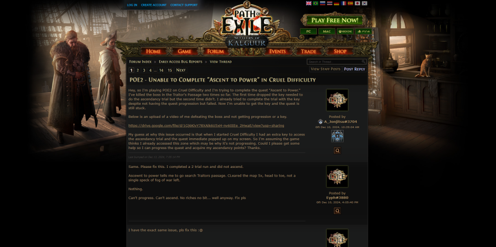 How to fix the Ascent to Power bug in Cruel difficult in Path of Exile 2