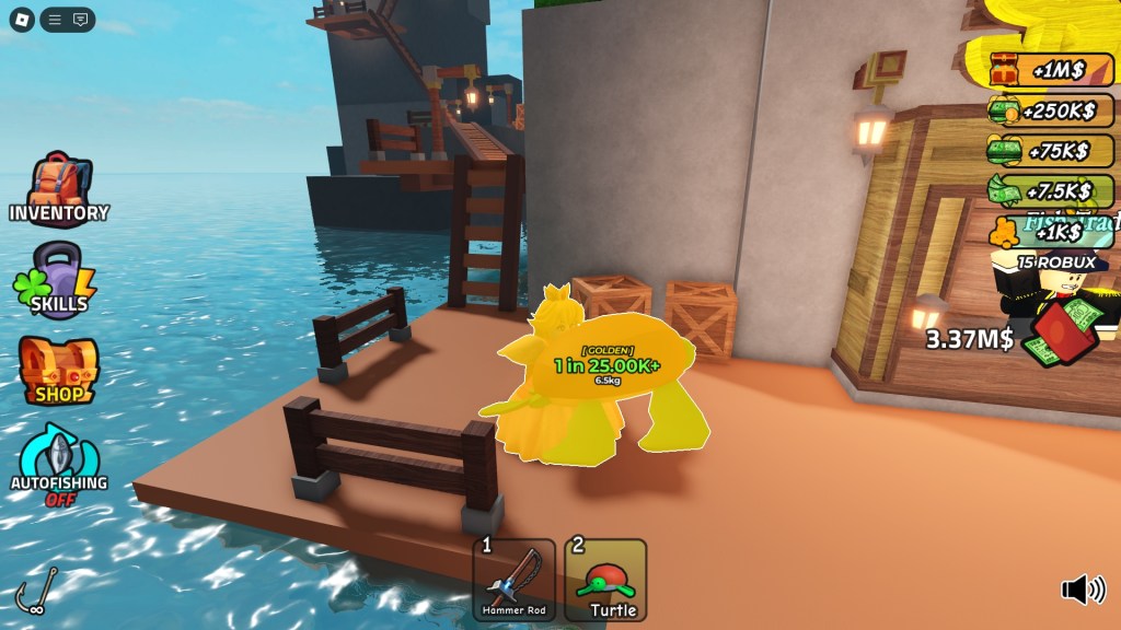 How to get almost 200% more gold in GO FISHING Roblox