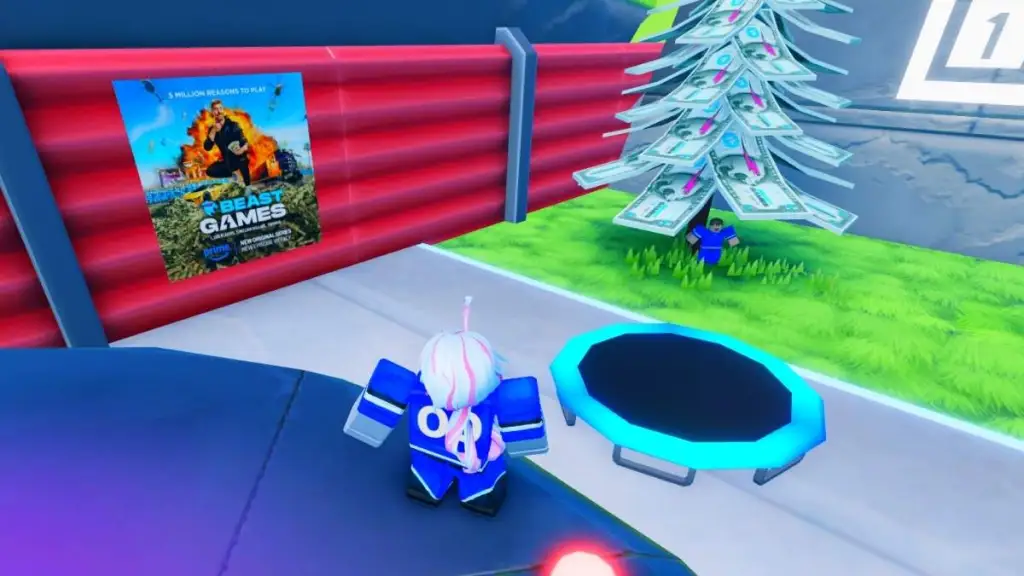 Trampolines inside Beast Games on Roblox