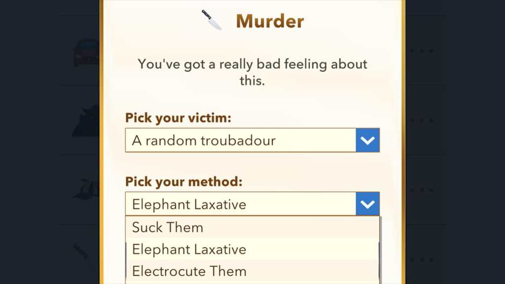 BitLife elephant laxative option