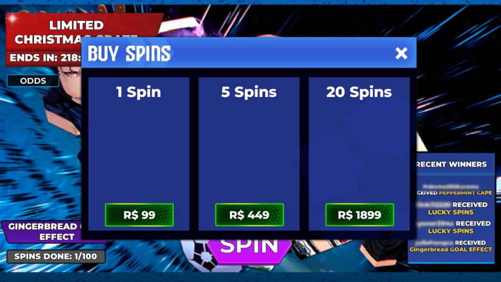 Blue Lock Rivals Christmas event spin cost