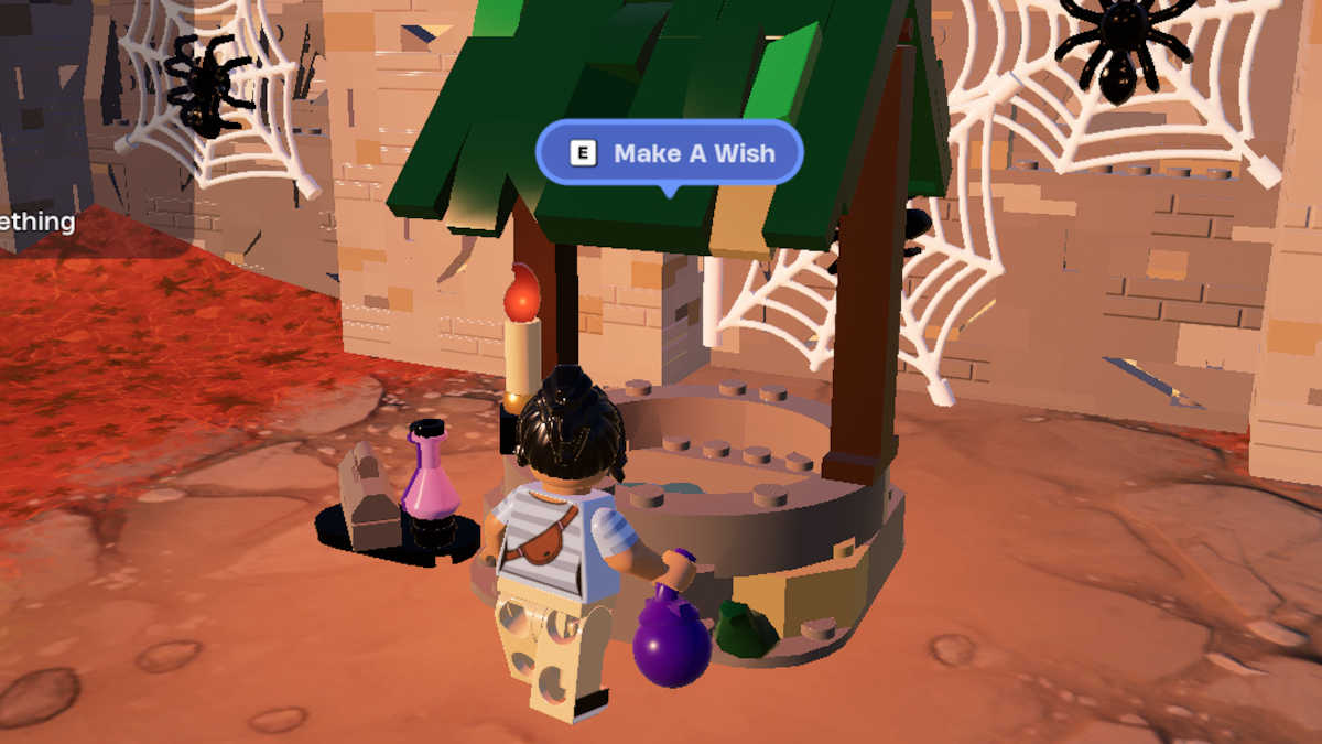 Using the Wishing Well in LEGO Fortnite Brick Life