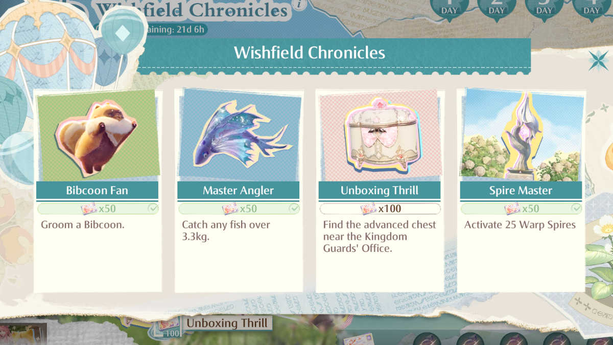 Wishfield Chronicles goals in Infinity Nikki