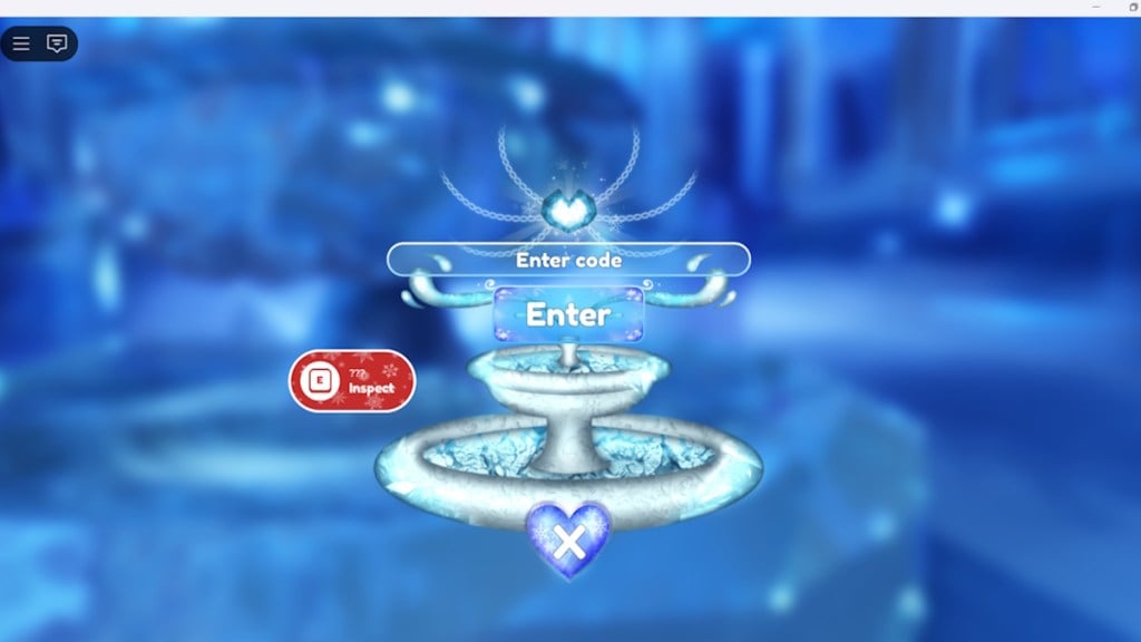 Entering a code at the secret ice fountain