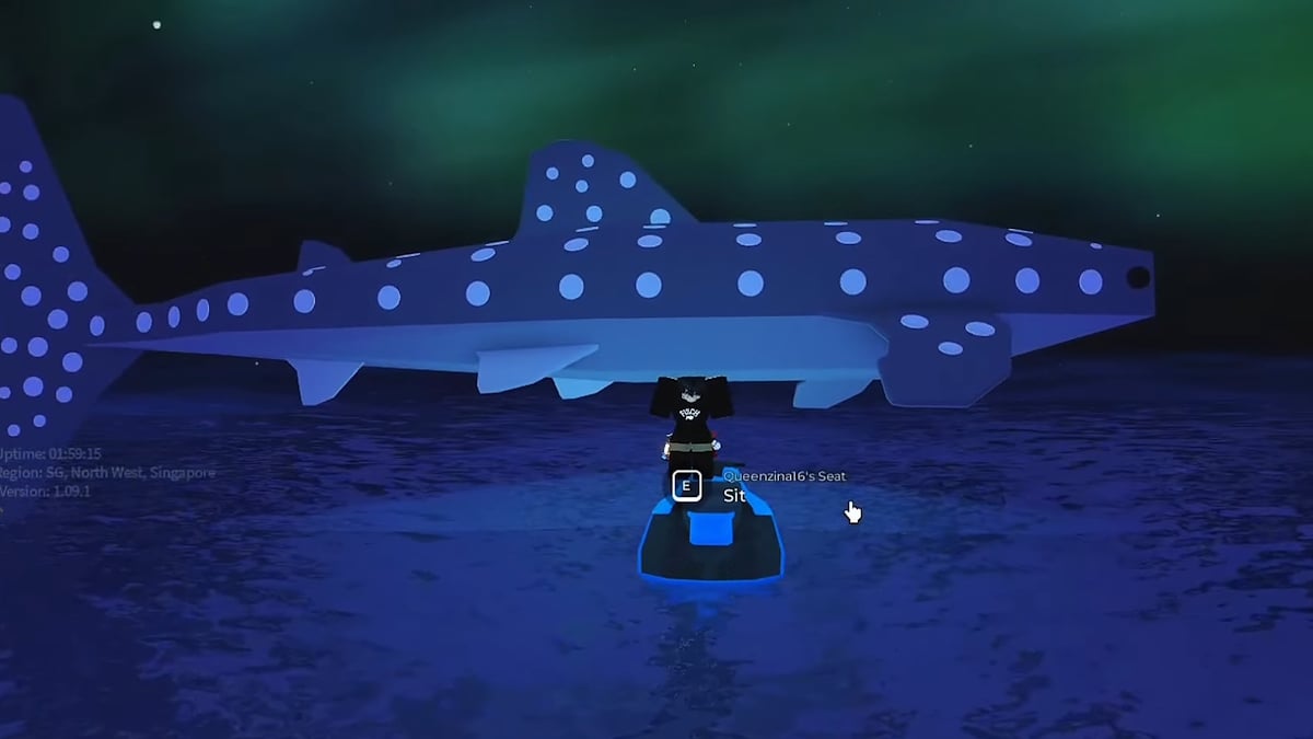 A player showing off their caught Whale Shark