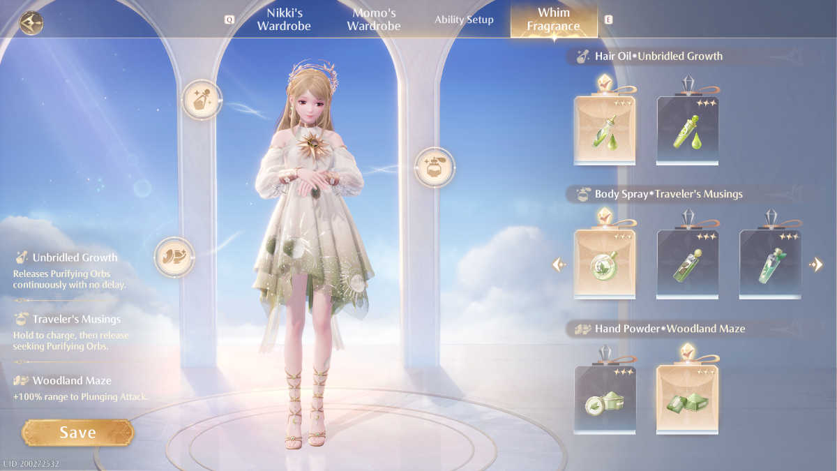 How to equip Whim Fragrances in Infinity Nikki