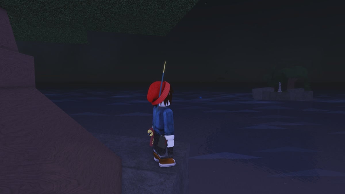 How to complete the ice puzzle in Fisch - Roblox character standing looking at the sea